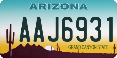 AZ license plate AAJ6931