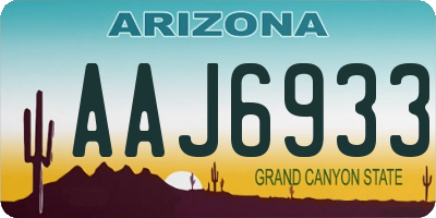 AZ license plate AAJ6933