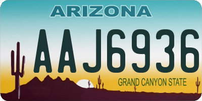 AZ license plate AAJ6936