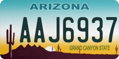 AZ license plate AAJ6937