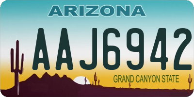 AZ license plate AAJ6942