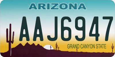 AZ license plate AAJ6947