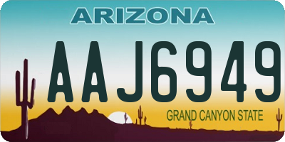 AZ license plate AAJ6949