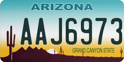 AZ license plate AAJ6973