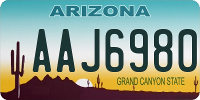 AZ license plate AAJ6980