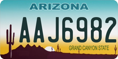 AZ license plate AAJ6982