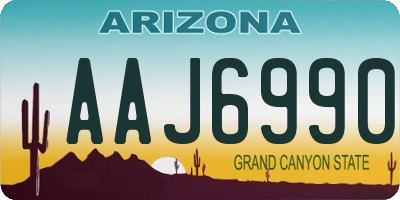 AZ license plate AAJ6990