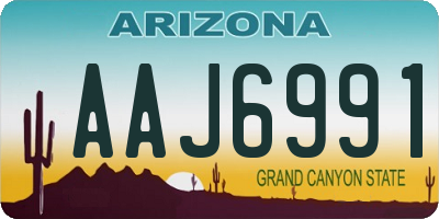 AZ license plate AAJ6991