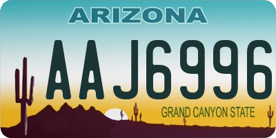 AZ license plate AAJ6996