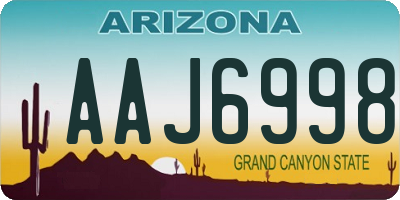 AZ license plate AAJ6998