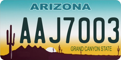 AZ license plate AAJ7003