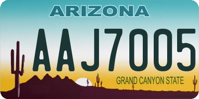 AZ license plate AAJ7005