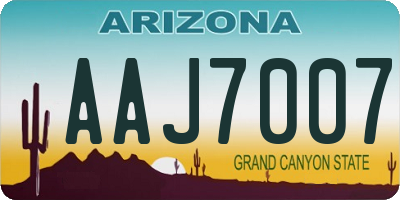 AZ license plate AAJ7007