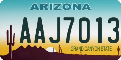 AZ license plate AAJ7013