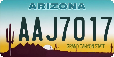 AZ license plate AAJ7017