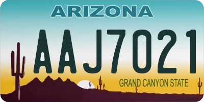 AZ license plate AAJ7021
