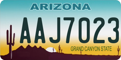 AZ license plate AAJ7023