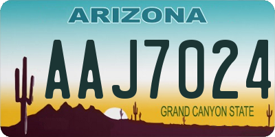 AZ license plate AAJ7024