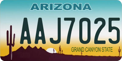 AZ license plate AAJ7025