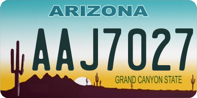 AZ license plate AAJ7027