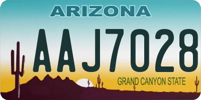 AZ license plate AAJ7028