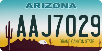 AZ license plate AAJ7029
