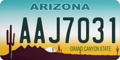 AZ license plate AAJ7031