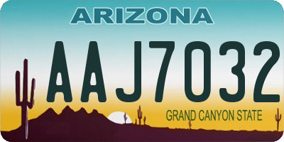 AZ license plate AAJ7032