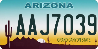 AZ license plate AAJ7039