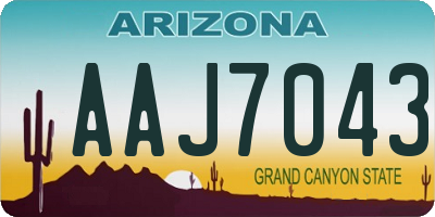 AZ license plate AAJ7043