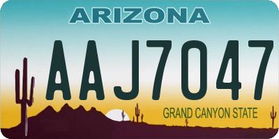 AZ license plate AAJ7047