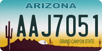 AZ license plate AAJ7051