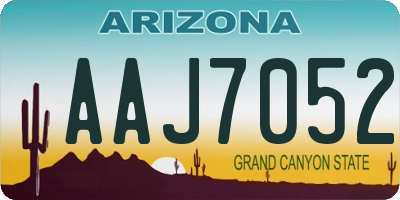 AZ license plate AAJ7052