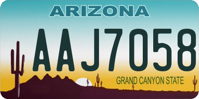 AZ license plate AAJ7058