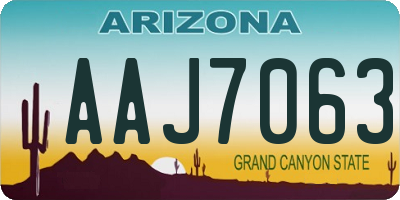 AZ license plate AAJ7063