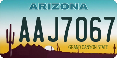 AZ license plate AAJ7067