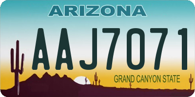 AZ license plate AAJ7071