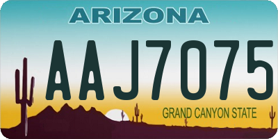 AZ license plate AAJ7075