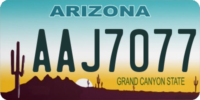 AZ license plate AAJ7077
