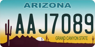 AZ license plate AAJ7089