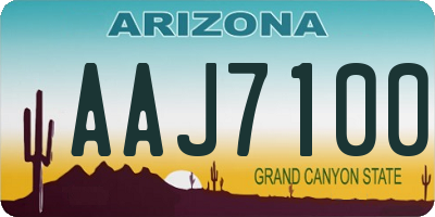 AZ license plate AAJ7100