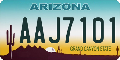 AZ license plate AAJ7101