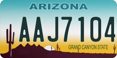 AZ license plate AAJ7104