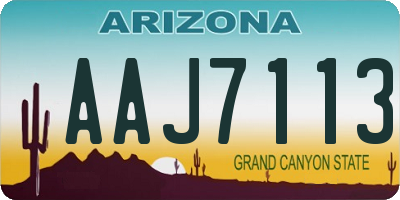 AZ license plate AAJ7113