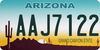 AZ license plate AAJ7122