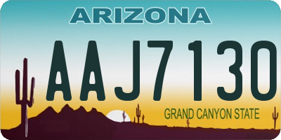 AZ license plate AAJ7130