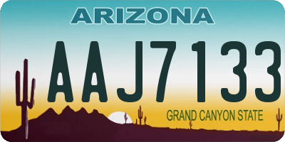 AZ license plate AAJ7133