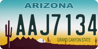 AZ license plate AAJ7134