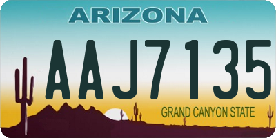 AZ license plate AAJ7135