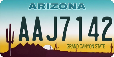 AZ license plate AAJ7142